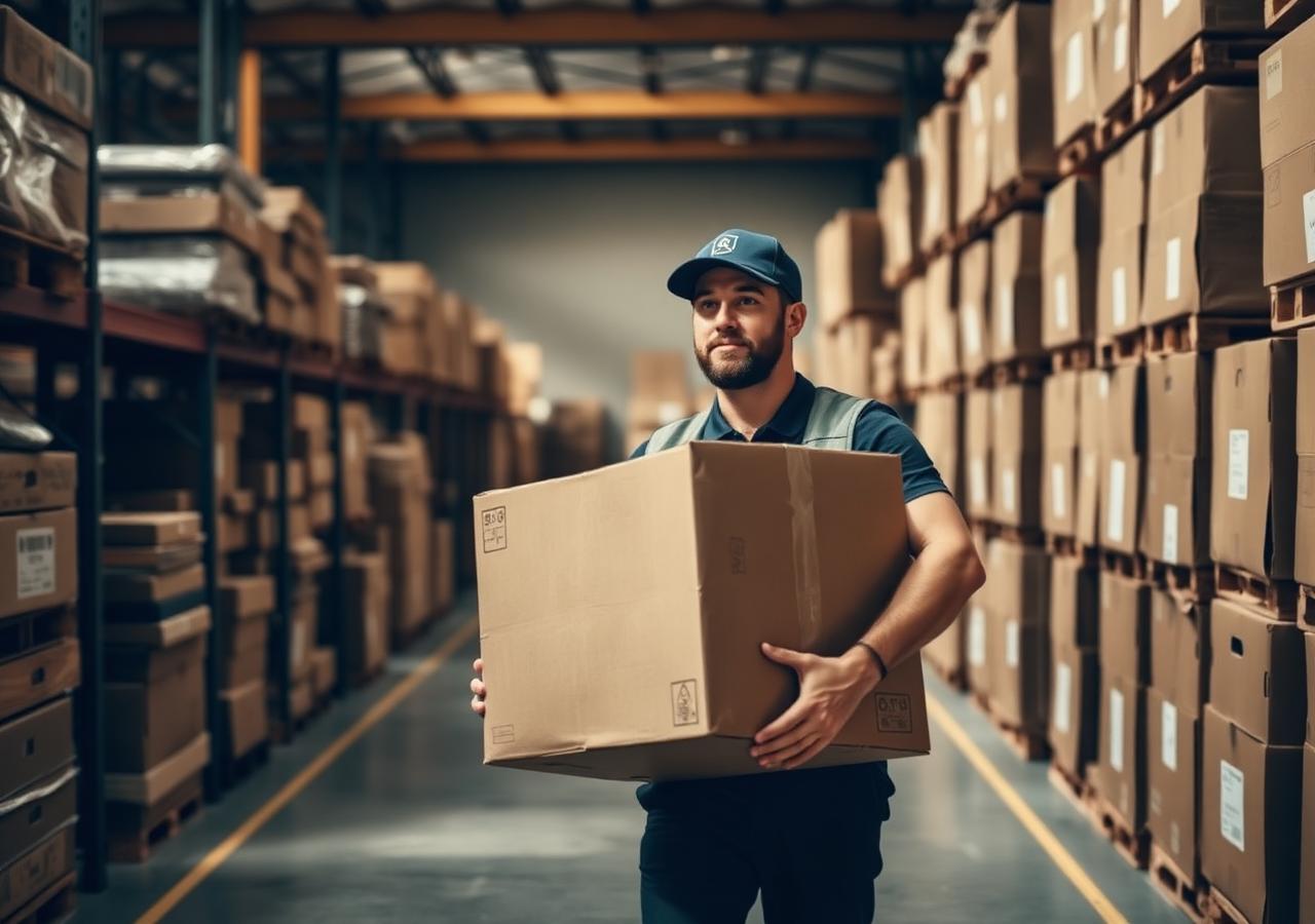 Caixas no depósito prontas para serem entregues